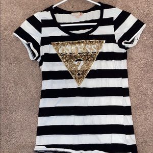 guess sparkly striped shirt